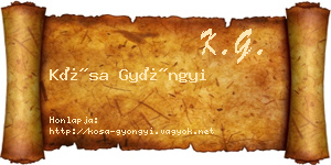 Kósa Gyöngyi névjegykártya