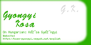 gyongyi kosa business card